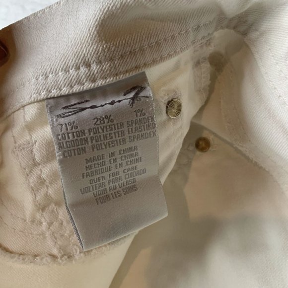 Seven7 Capri Jeans Women's 10 White Stretch 5-Pockets Low-Rise Straight Leg 7913 - Picture 3 of 9